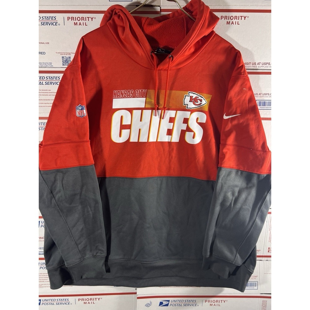 Kansas City Chiefs Nike DriFit OnField Apparel NFL Football Hoodie Sweatshirt 3X